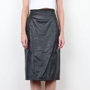 Vintage Leather High Waist Pencil Skirt Size M